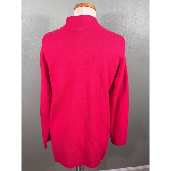Talbots Petite Women's Size Medium Pink Knit Notch Collar Heavy Cardigan Jacket - Picture 9 of 10